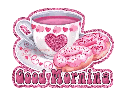 Tea And Donuts Good Morning Sticker
