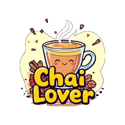Tea Cup With Chai Lover Text Sticker