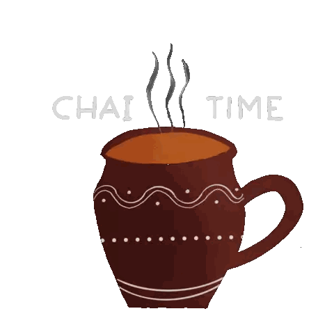 Tea Cup With Chai Time Text Sticker