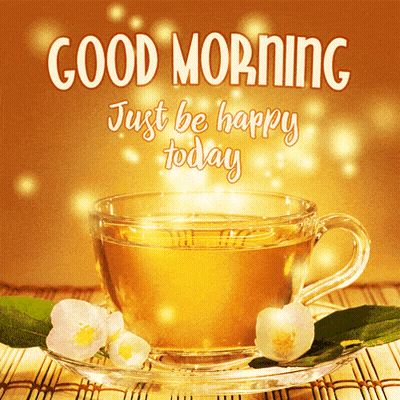 Tea Cup With Flowers Good Morning GIF