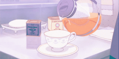 Tea Poured Into Saucer Next To Fauchon Box GIF
