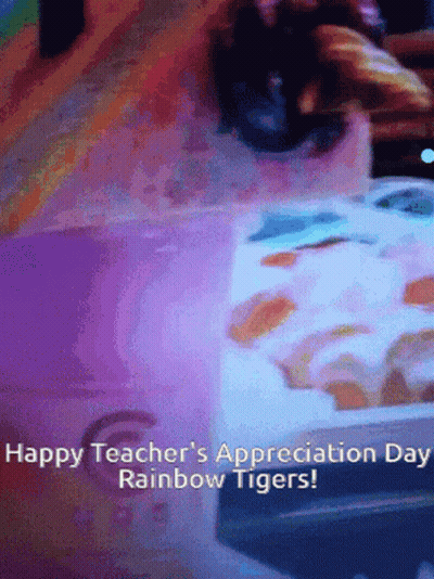 Teacher Appreciation Day Rainbow Tigers GIF