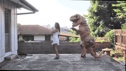 Teaching A T-Rex Macarena On Make GIF