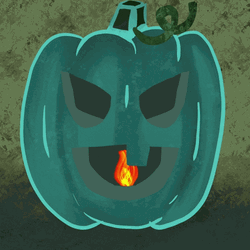 Teal Halloween Pumpkin