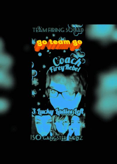 Team Firing Squad Poster With Coach Firey Rebel And Lucky Ladies GIF