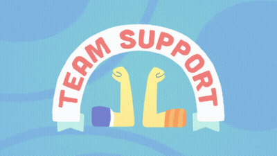 Team Support Logo With Two Arms GIF
