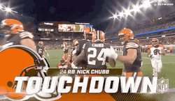 Teammates Helmet Tapping Nick Chubb GIF