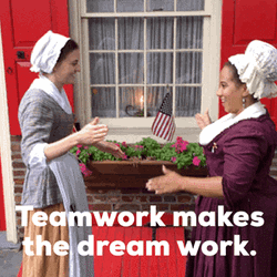 Teamwork Makes The Dream Work Historical Fist Bump GIF