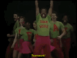Teamwork Makes The Dream Work Old School Cheering GIF