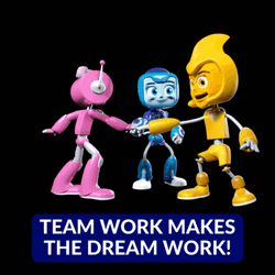 Teamwork Makes The Dream Work Robot Friends GIF