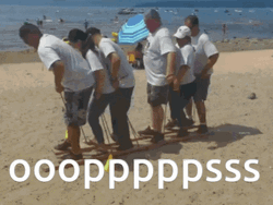 Teamwork Meme Sand Bar Walking  GIF