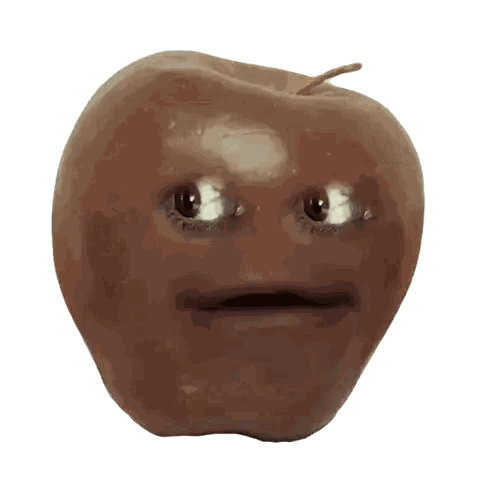 Tearful Brown Apple Sticker