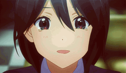 Tearful Girl Smiling Anime Cry GIF 