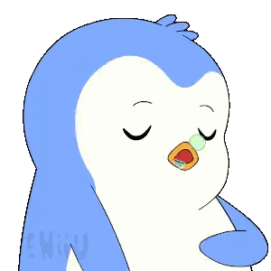 Tearful Penguin Cartoon Sticker