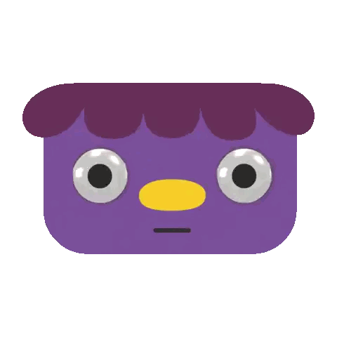 Tearful Purple And Yellow Cartoon Character Sticker
