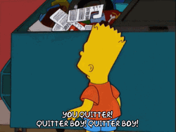 Teasing Quitter Boy Bart Simpson GIF