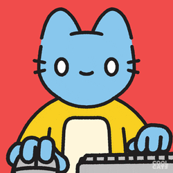 Techie Blue Cat Using Computer GIF