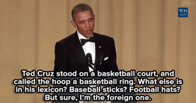 Ted Cruz On Basketball Court Calling Hoop A Ring GIF