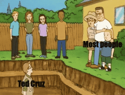 Ted Cruz On Basketball Court Calling Hoop A Ring GIF