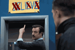Ted Lasso Believe Sign Marked X GIF
