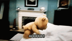 Ted Running In Bed GIF