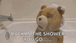 Ted Showers Back After Running GIF