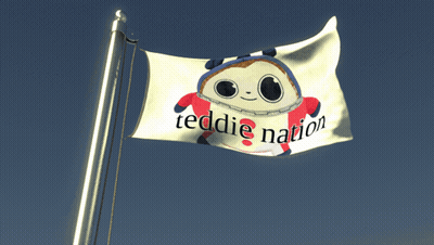 Teddie Nation Flag Flying GIF
