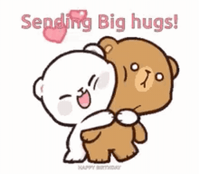 Teddy Bear Big Bear Hugs Pink Hearts GIF