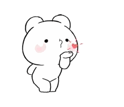 Teddy Bear Blowing Kiss With Heart Background Sticker