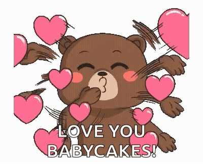 Teddy Bear Blowing Kiss With Love You Babycakes GIF