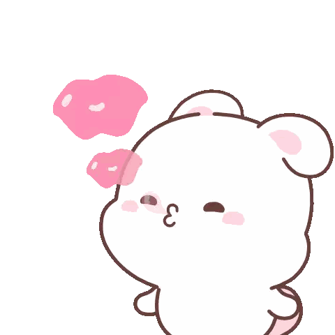 Teddy Bear Blowing Kiss With Pink Heart Sticker
