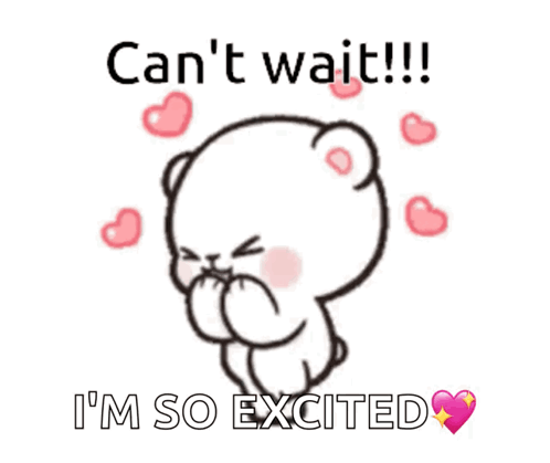 Teddy Bear Can't Wait I'm So Excited GIF