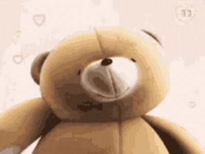 Teddy Bear Close Up With Hearts GIF