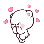 Teddy Bear Covering Mouth With Hearts Sticker