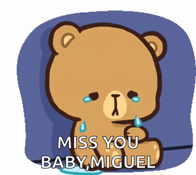 Teddy Bear Crying Miss You Baby Miguel GIF