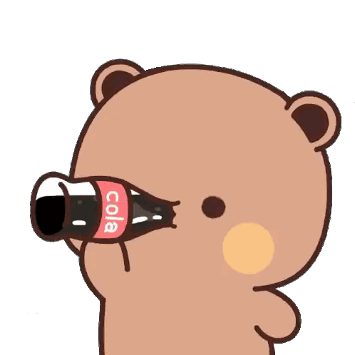 Teddy Bear Drinking Coca Cola Sticker