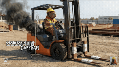 Teddy Bear Driving Forklift Saying Capybam GIF