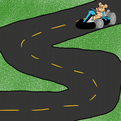 Teddy Bear Driving Go Kart GIF