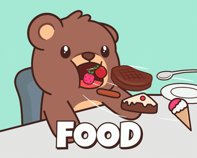 Teddy Bear Eating Food GIF