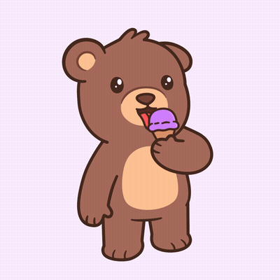 Teddy Bear Eating Ice Cream Cone GIF