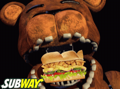 Teddy Bear Eating Subway Sandwich GIF