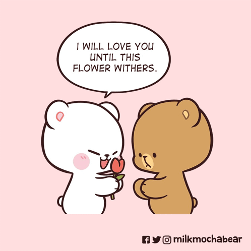 Teddy Bear Giving Flower GIF