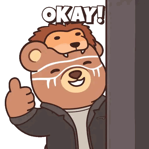 Teddy Bear Giving Thumbs Up Okay Sticker