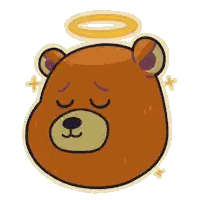 Teddy Bear Halo Cartoon Sticker
