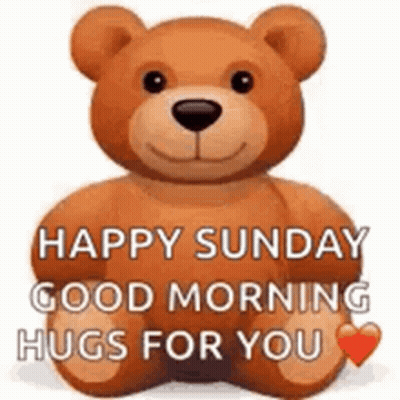 Teddy Bear Happy Sunday Good Morning Hugs For You GIF