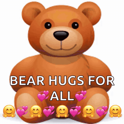 Teddy Bear Hearts Smileys Saying Bear Hugs All GIF