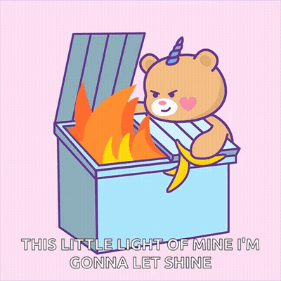 Teddy Bear Holding Banana Saying This Little Light GIF