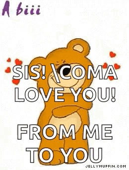 Teddy Bear Holding Big Hug Sign GIF