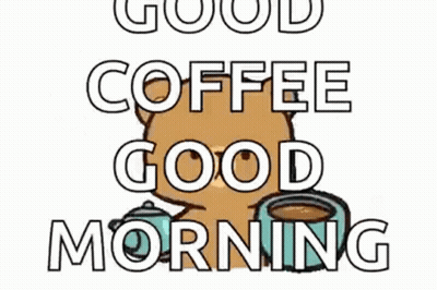 Teddy Bear Holding Coffee Saying Good Morning GIF