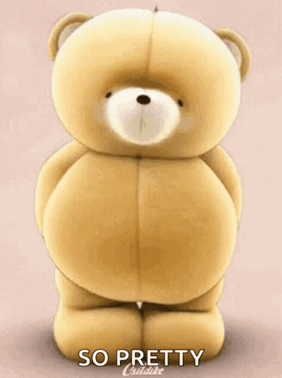 Teddy Bear Holding Flowers GIF